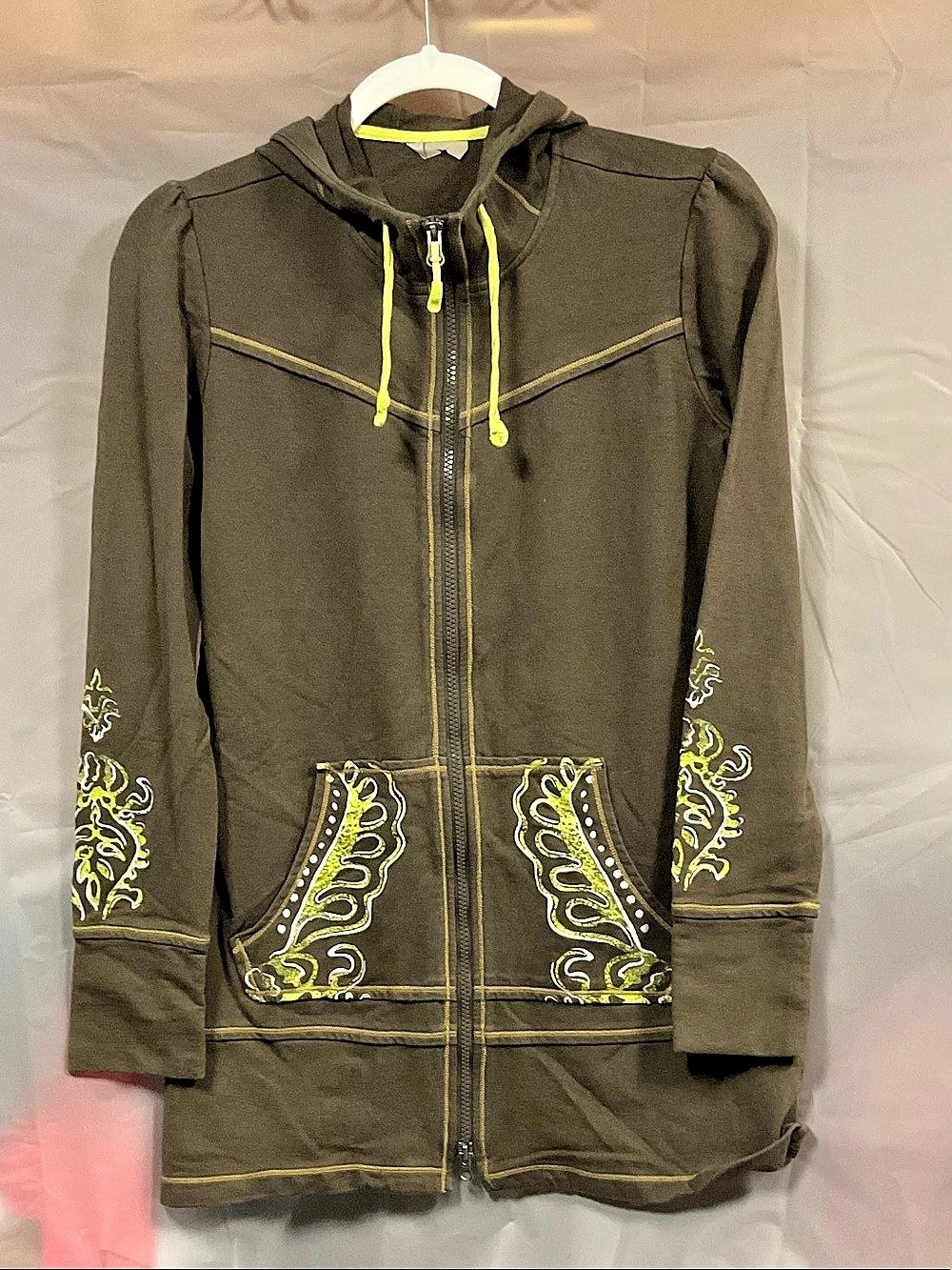 Athleta Paisley Zip Hoodie in Brown
